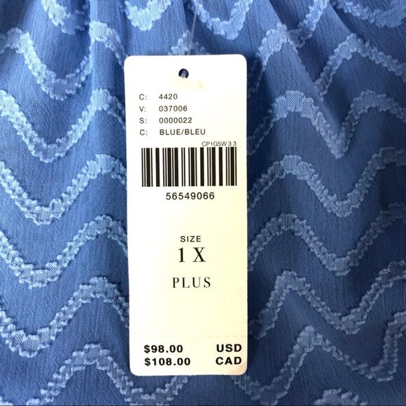 Maeve (Anthropologie) NWT Polyester Keyhole Blue CHARLEY Halter Blouse, Size 1X - Picture 12 of 12